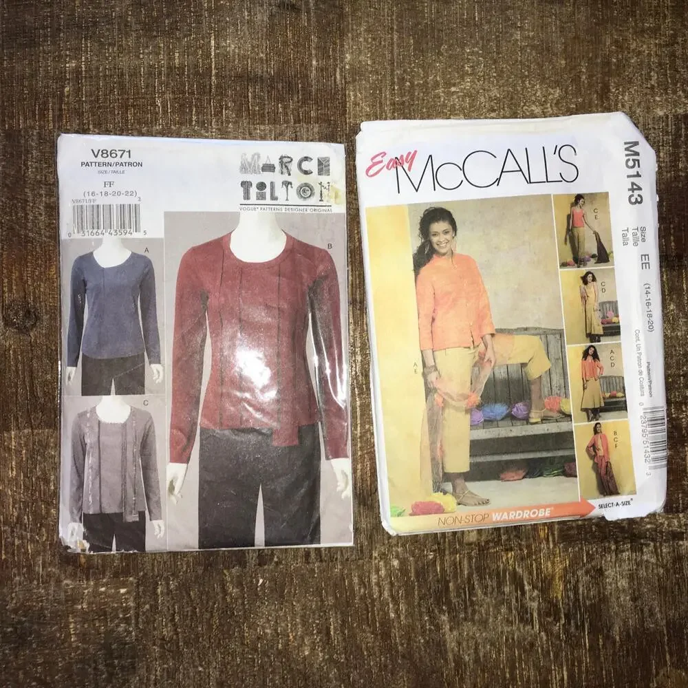 UNCUT Sewing Patterns Misses Size 16-18 *LOT OF 7* Top Pant Jacket Dress Classic